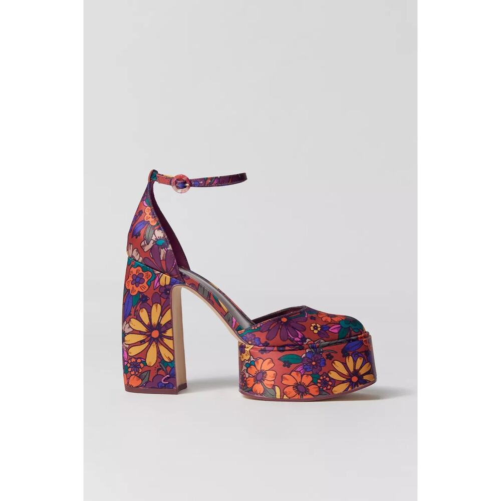 Circus NY By Sam Edelman Bailey Platform Heels Purple Floral Retro Hippie Sz 11